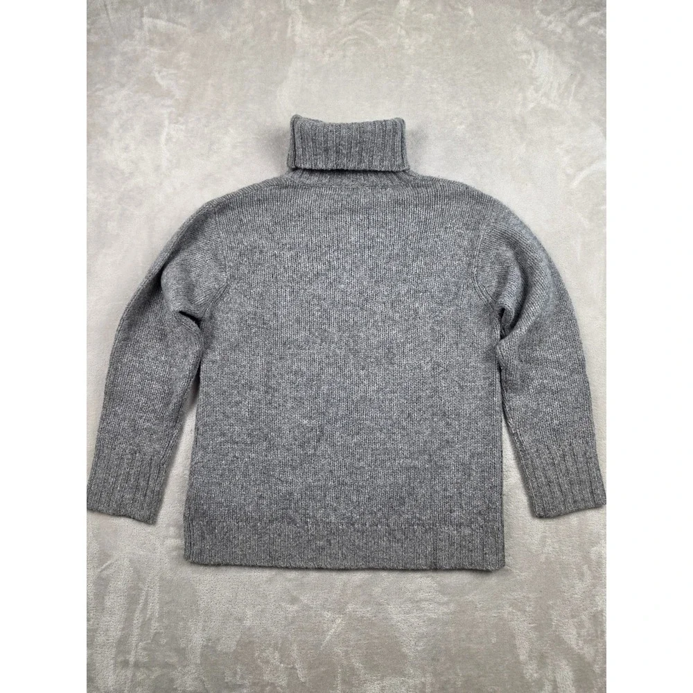 J. Crew Turtleneck Sweater Womens S Gray 100% Wool Ribbed Knit Pullover *Read